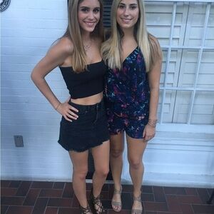 black denim american eagle skirt